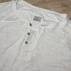 Rag & Bone Classic White Long Sleeve Henley